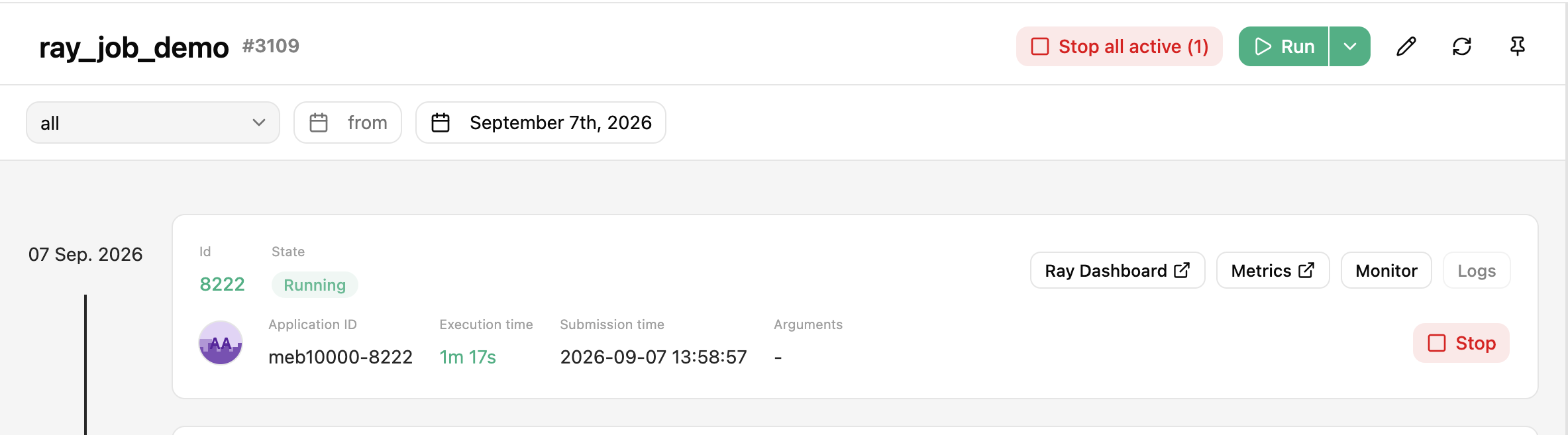 Start job execution