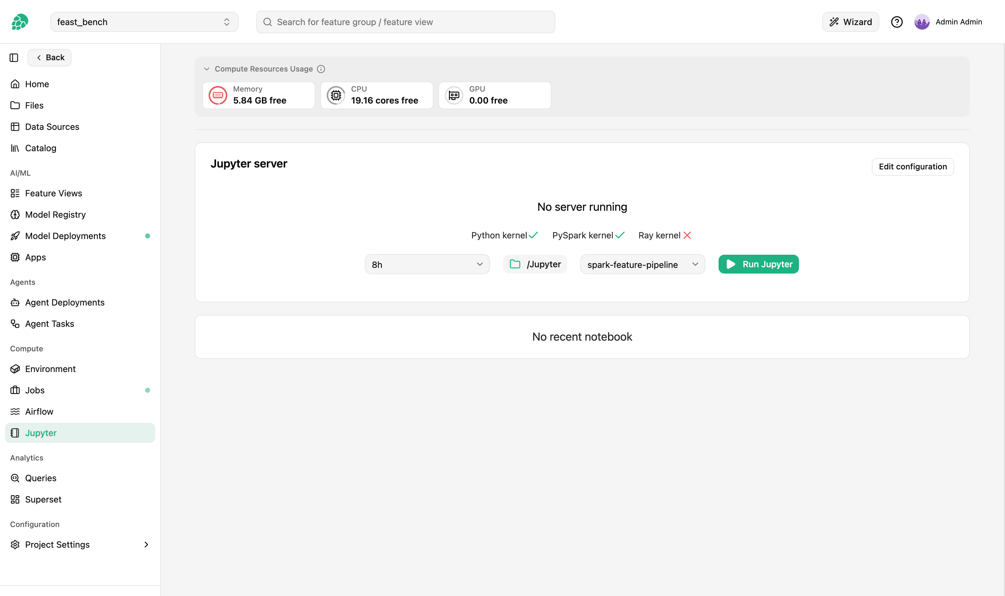 Jupyter dashboard in Hopsworks
