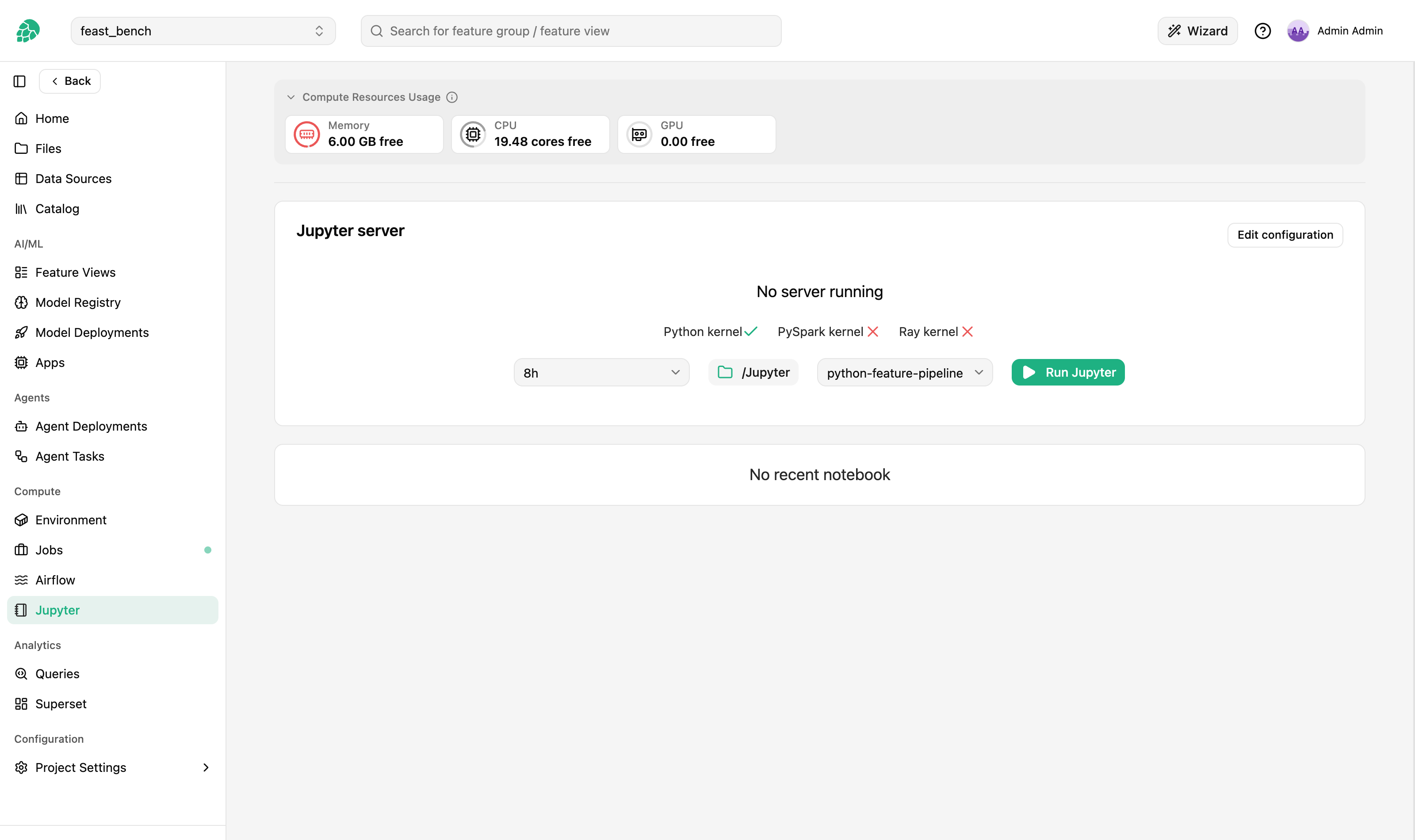 Jupyter dashboard in Hopsworks