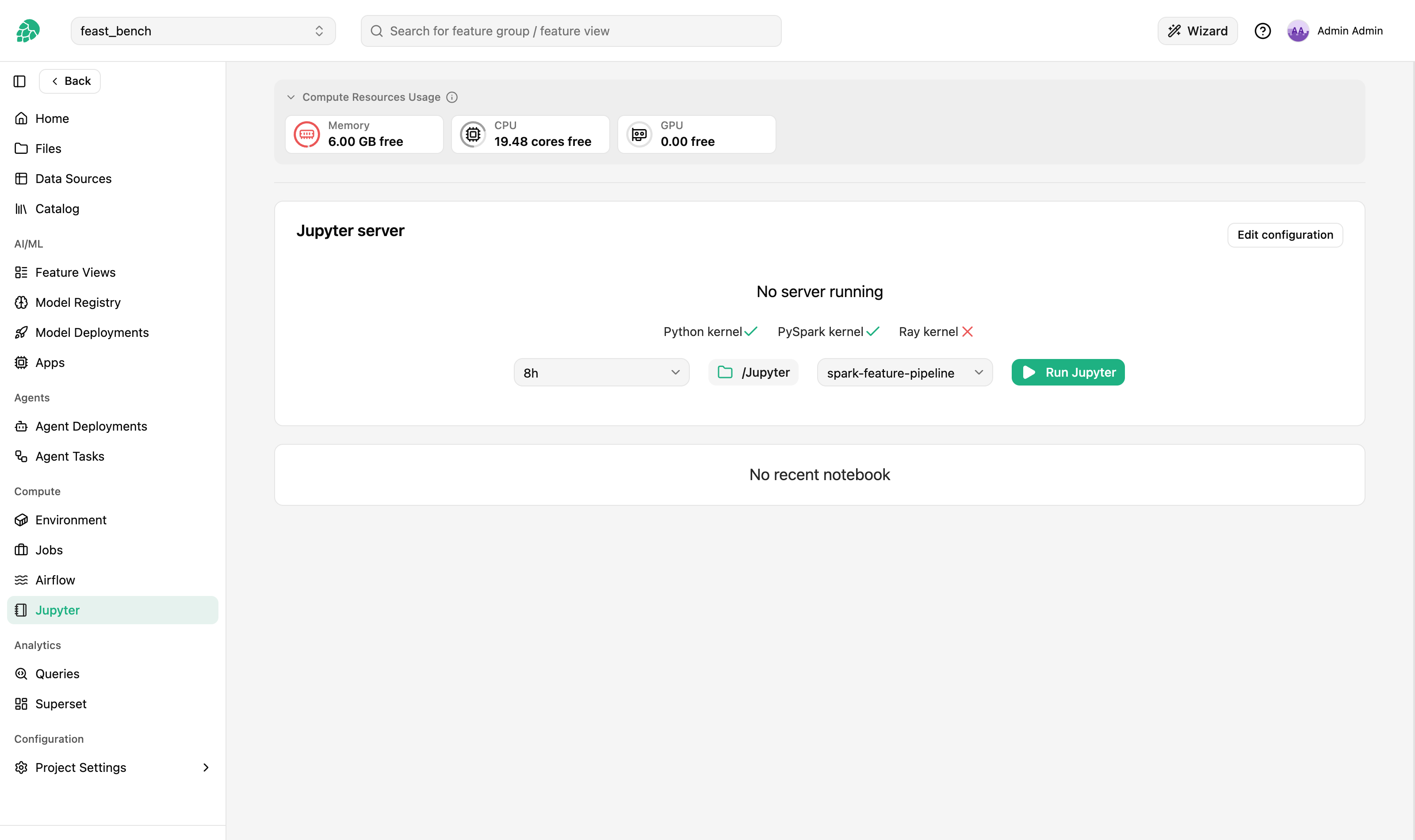 Jupyter dashboard in Hopsworks