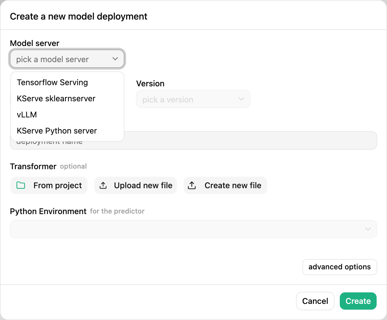 Select the model server