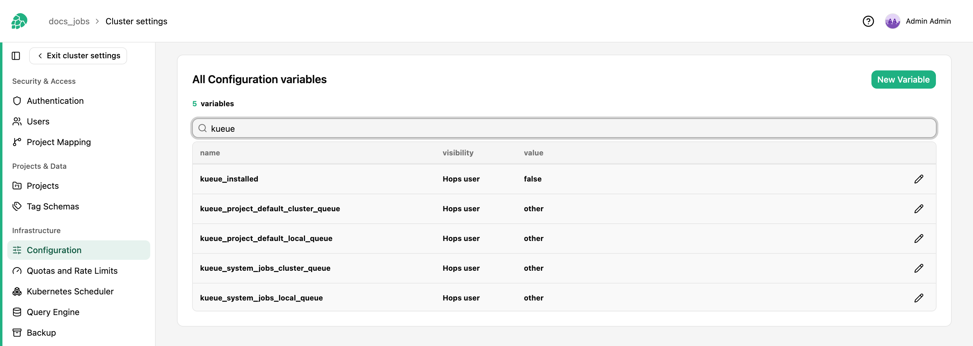 Default queue for user and system jobs