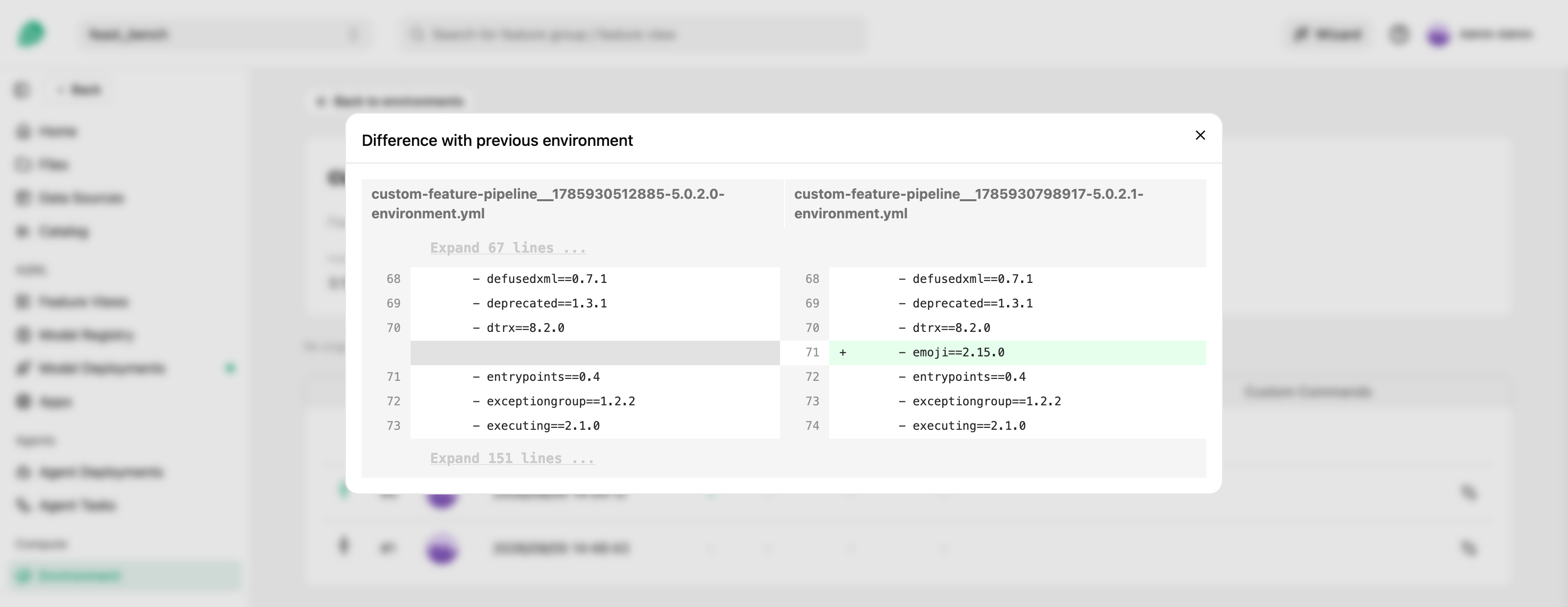Python environment history