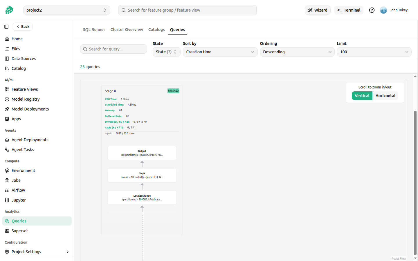 Query details live plan