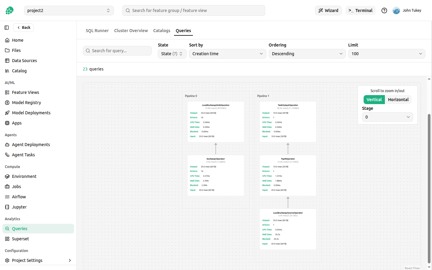 Query details stages