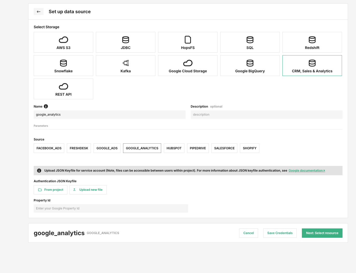 Google Analytics Data Source