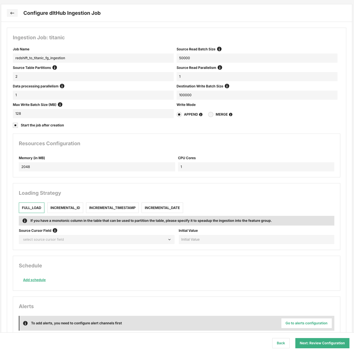 dltHub SQL Job Configuration