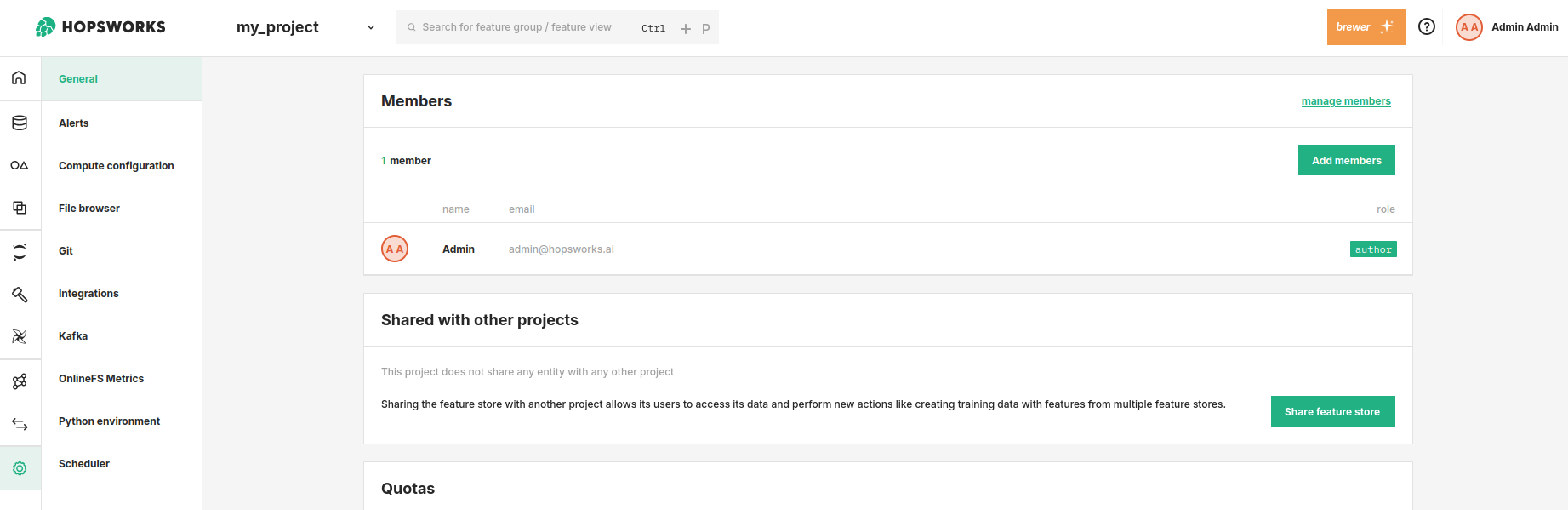 List of project members