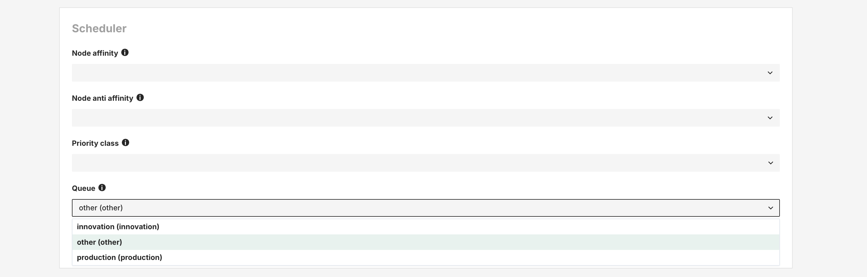 Default queue for user and system jobs