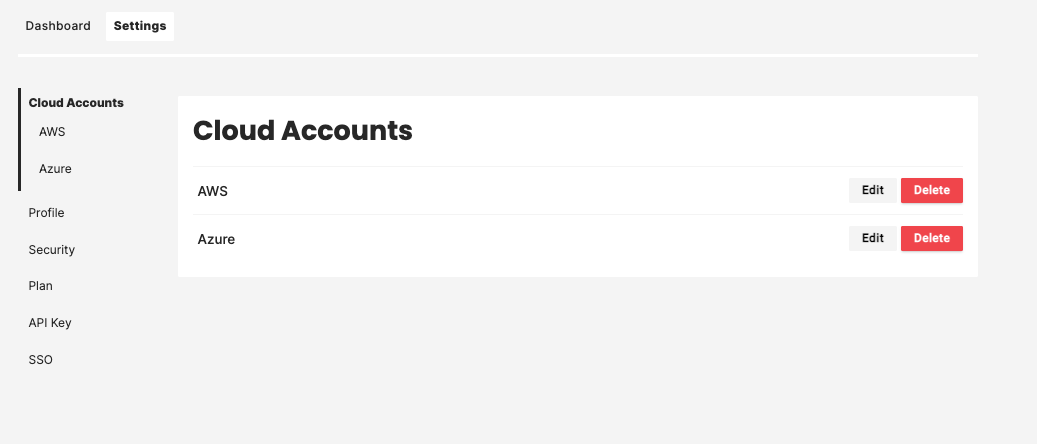 AWS account settings