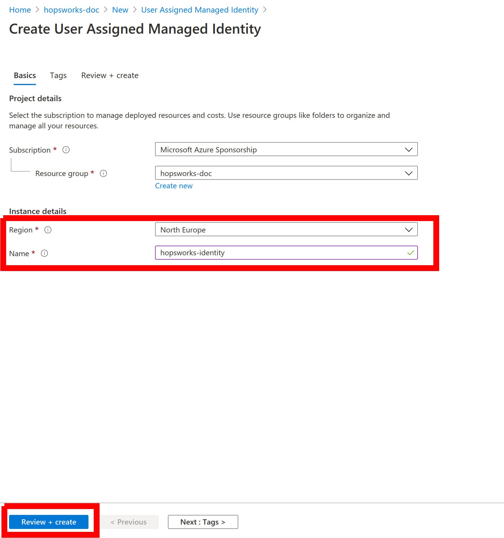 Create a User Assigned Managed Identity