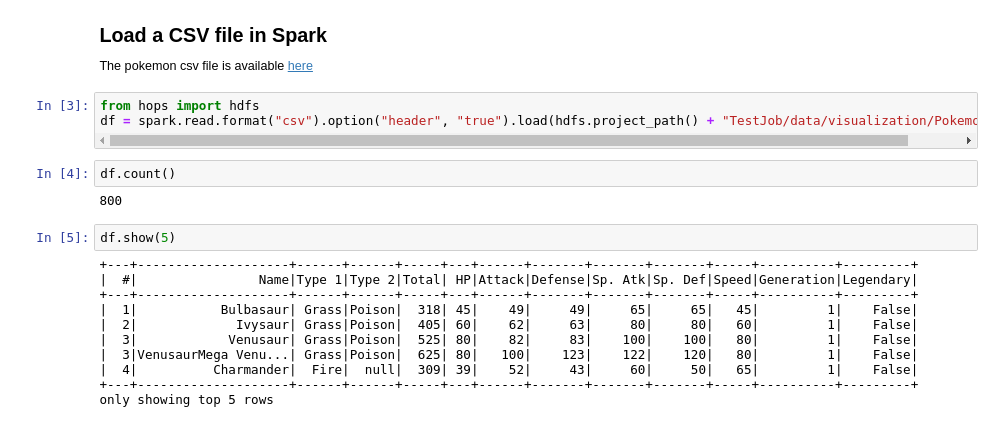 Creating a spark dataframe