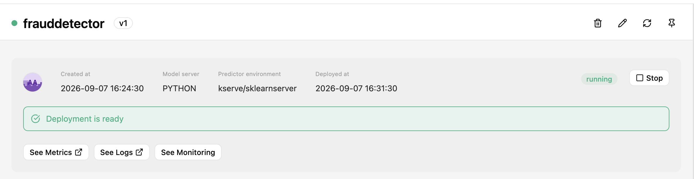 Deployment status condition