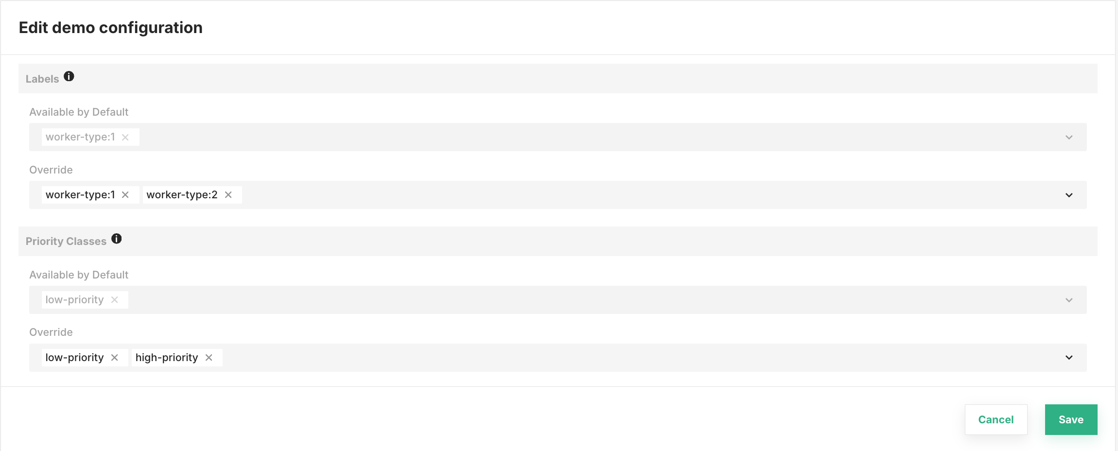 Custom Project Configuration - Node Labels and Priority Classes