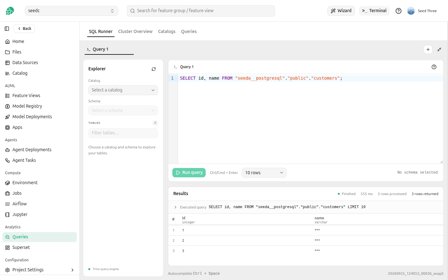 Querying a masked column