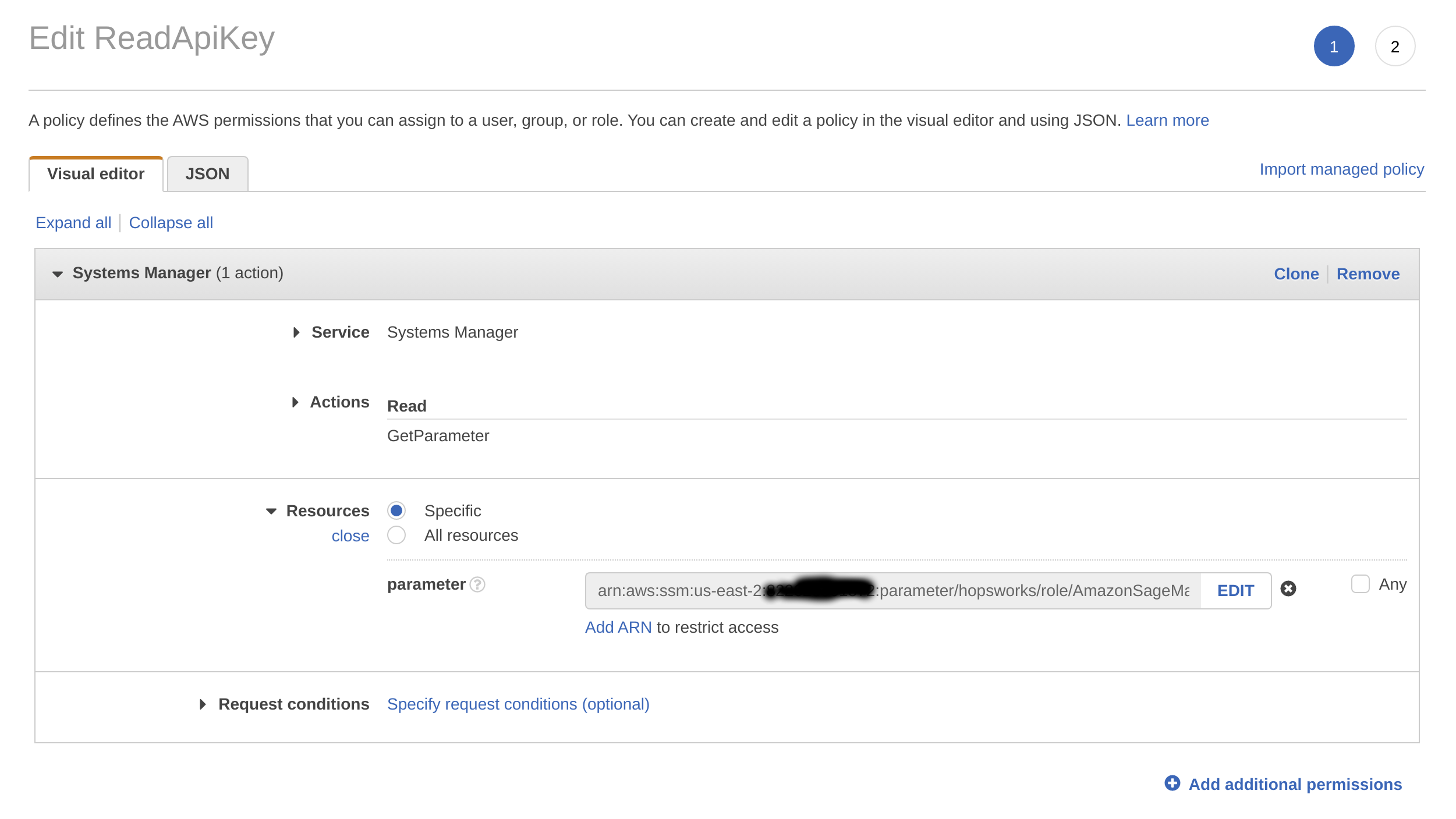 AWS Systems Manager Parameter Store Get Parameter Policy